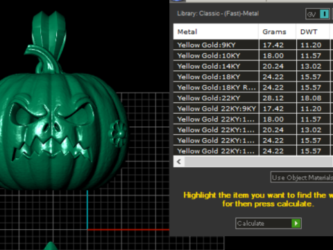 Koleksi Liontin Raja Labu Jahat Model Cetak 3D