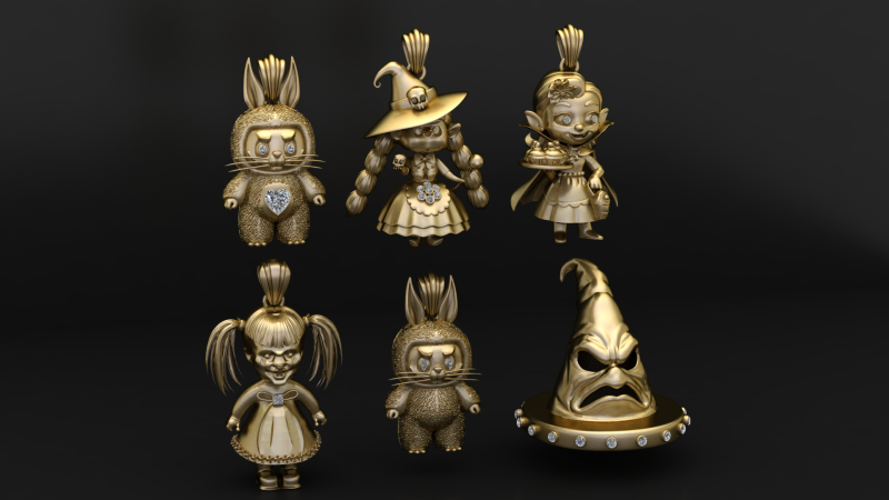 प्यारा बनी गार्जियन पेंडेंट 3डी प्रिंट करने योग्य मॉडल 3D प्रिंट मॉडल .c4d .max .obj .3ds .fbx .stl .blend 