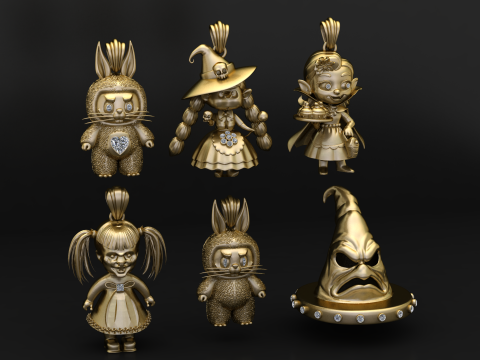 Cute Bunny Guardian Pendant 3D Printable Model 3D Print Model