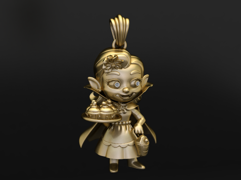 प्यारा बनी गार्जियन पेंडेंट 3डी प्रिंट करने योग्य मॉडल 3D प्रिंट मॉडल