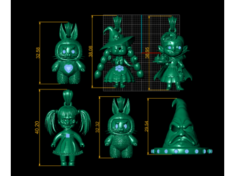 प्यारा बनी गार्जियन पेंडेंट 3डी प्रिंट करने योग्य मॉडल 3D प्रिंट मॉडल