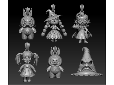 प्यारा बनी गार्जियन पेंडेंट 3डी प्रिंट करने योग्य मॉडल 3D प्रिंट मॉडल