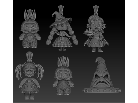 प्यारा बनी गार्जियन पेंडेंट 3डी प्रिंट करने योग्य मॉडल 3D प्रिंट मॉडल