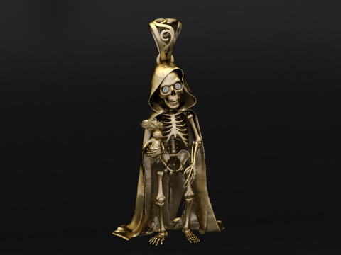 Modelo para impressão 3D com pingente de esqueleto camuflado Golden Reaper Modelo de Impressão 3D