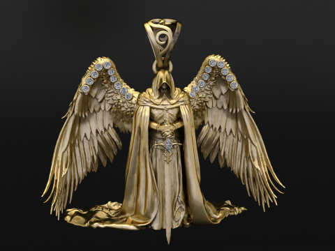 Modelo para impressão 3D com pingente de esqueleto camuflado Golden Reaper Modelo de Impressão 3D