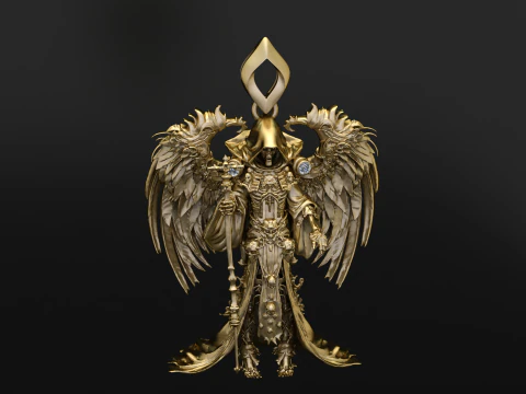 Golden Reaper Cloaked Skeleton Pendant 3D Printable Model 3D Print Model