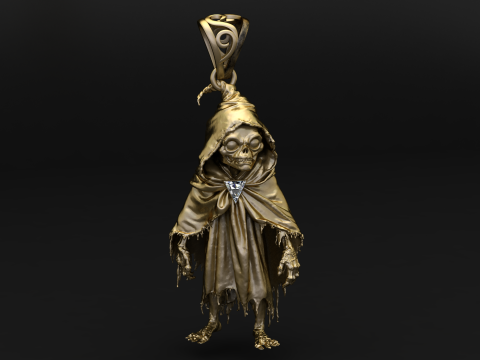 Modelo para impressão 3D com pingente de esqueleto camuflado Golden Reaper Modelo de Impressão 3D
