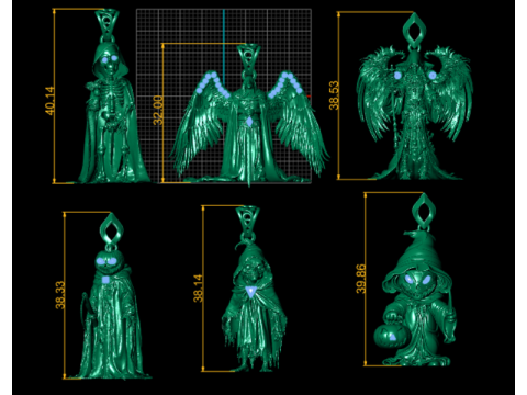 Modelo para impressão 3D com pingente de esqueleto camuflado Golden Reaper Modelo de Impressão 3D