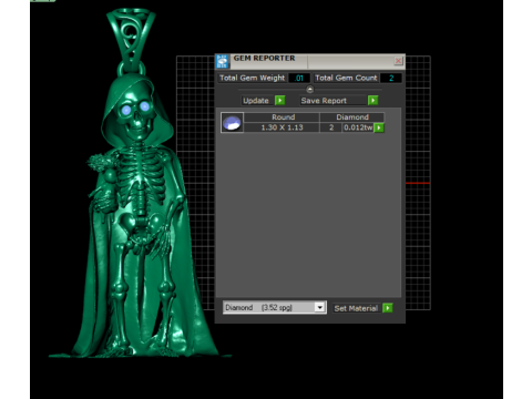 Modelo para impressão 3D com pingente de esqueleto camuflado Golden Reaper Modelo de Impressão 3D