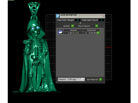 Golden Reaper Cloaked Skeleton Pendant 3D Printable Model 3D Print Model