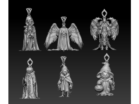 Modelo para impressão 3D com pingente de esqueleto camuflado Golden Reaper Modelo de Impressão 3D