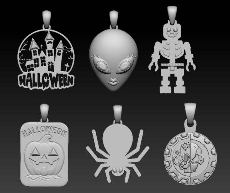 हॉन्टेड कैसल हैलोवीन पेंडेंट 3डी प्रिंट करने योग्य मॉडल 3D प्रिंट मॉडल .c4d .max .obj .3ds .fbx .stl .blend