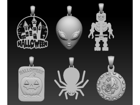 闹鬼的城堡万圣节吊坠 3D 可打印模型 3D 打印模型