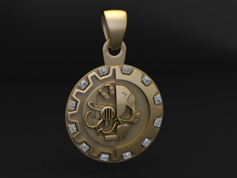 हॉन्टेड कैसल हैलोवीन पेंडेंट 3डी प्रिंट करने योग्य मॉडल 3D प्रिंट मॉडल