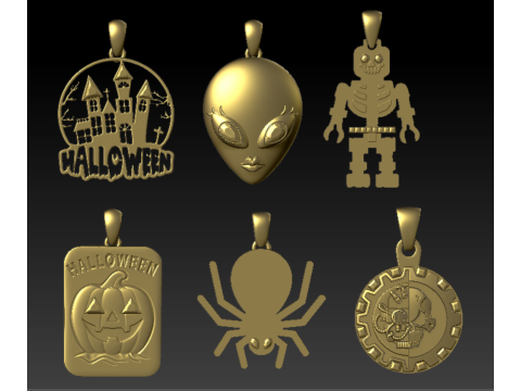 हॉन्टेड कैसल हैलोवीन पेंडेंट 3डी प्रिंट करने योग्य मॉडल 3D प्रिंट मॉडल