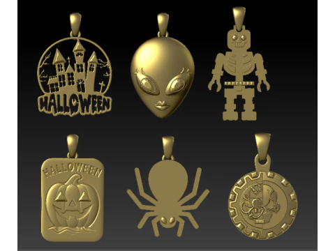 Haunted Castle Halloween Pendant 3D Printable Model 3D Print Model