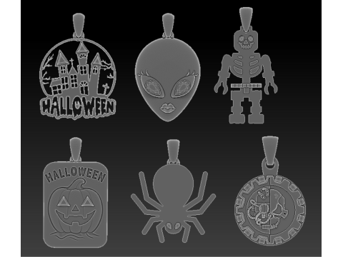 हॉन्टेड कैसल हैलोवीन पेंडेंट 3डी प्रिंट करने योग्य मॉडल 3D प्रिंट मॉडल