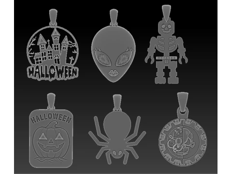 Haunted Castle Halloween Pendant 3D Printable Model 3D Print Model