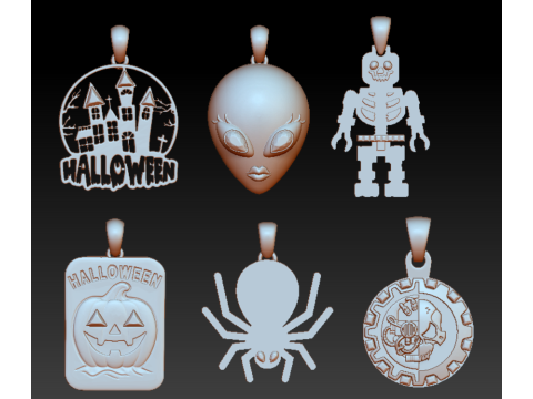 हॉन्टेड कैसल हैलोवीन पेंडेंट 3डी प्रिंट करने योग्य मॉडल 3D प्रिंट मॉडल