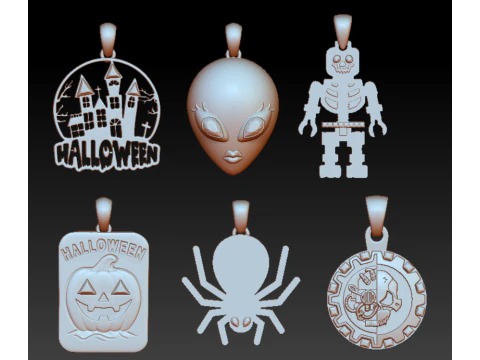 Haunted Castle Halloween Pendant 3D Printable Model 3D Print Model