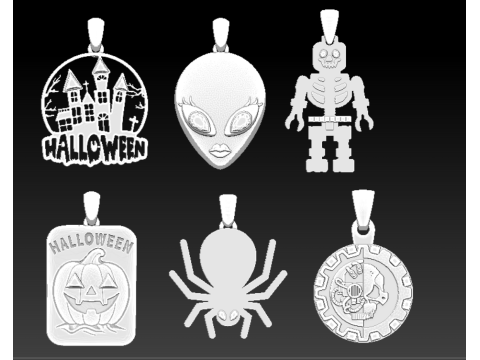 हॉन्टेड कैसल हैलोवीन पेंडेंट 3डी प्रिंट करने योग्य मॉडल 3D प्रिंट मॉडल