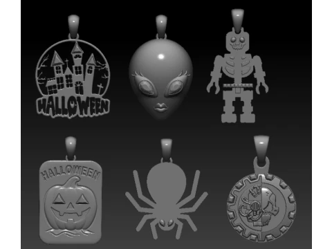 Haunted Castle Halloween Pendant 3D Printable Model 3D Print Model