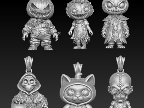 南瓜稻草人怪物吊坠 3D 打印模型 3D 打印模型