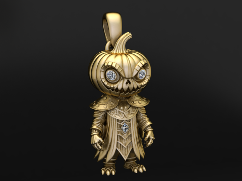 カボチャかかしモンスター ペンダント 3D 印刷可能モデル 3Dプリントモデル
