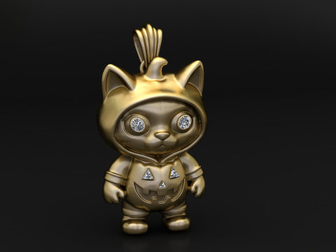 カボチャかかしモンスター ペンダント 3D 印刷可能モデル 3Dプリントモデル
