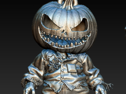 カボチャかかしモンスター ペンダント 3D 印刷可能モデル 3Dプリントモデル