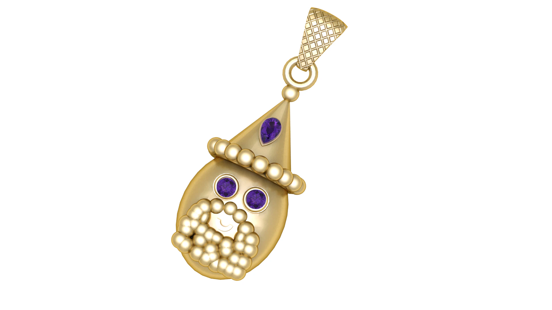 Santa Gnome Pendant 3D Print Model .c4d .max .obj .3ds .fbx .stl .blend 
