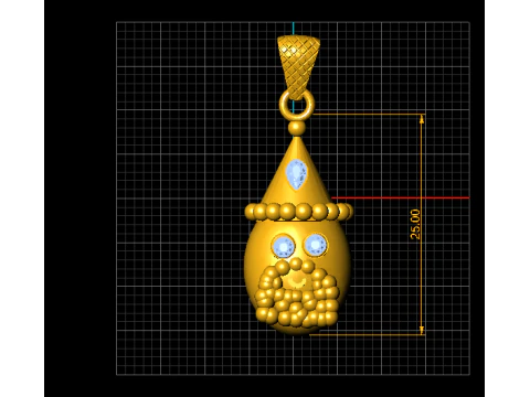 Santa Gnome Pendant 3D Print Model