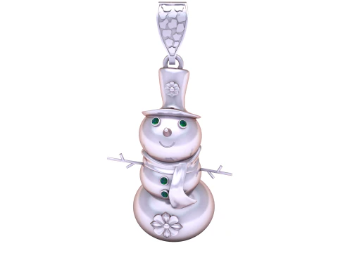 Golden Snowman Pendant 3D Print Model