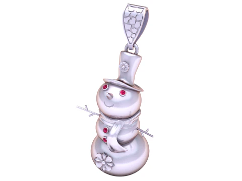Golden Snowman Pendant 3D Print Model