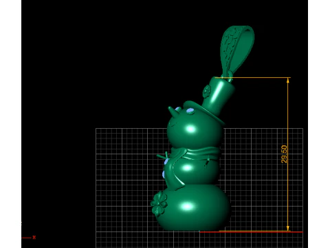 Golden Snowman Pendant 3D Print Model
