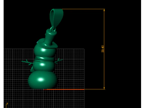 Golden Snowman Pendant 3D Print Model