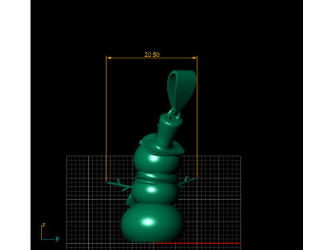 ゴールデンスノーマンペンダント 3Dプリントモデル