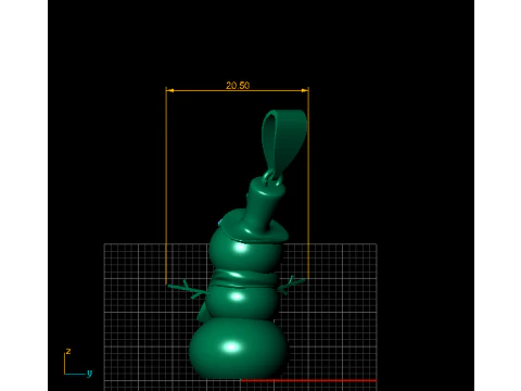 Golden Snowman Pendant 3D Print Model