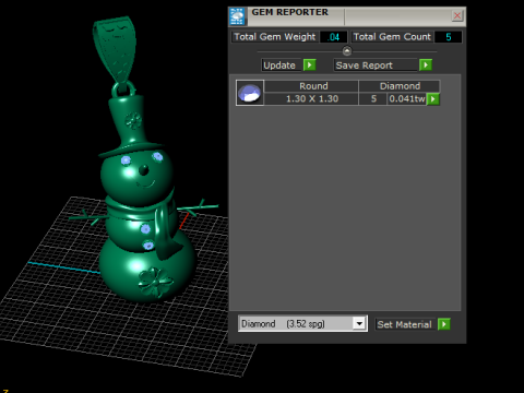 ゴールデンスノーマンペンダント 3Dプリントモデル
