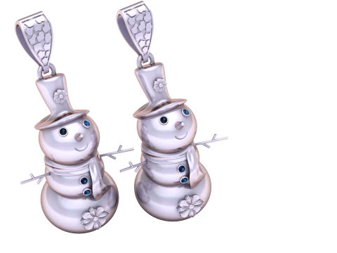 Golden Snowman Pendant 3D Print Model