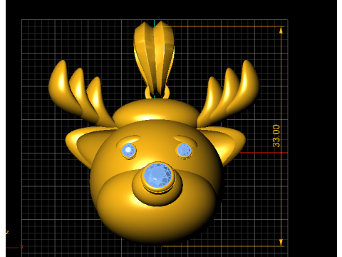 क्रिस्टल नाक रेनडियर पेंडेंट 3D प्रिंट मॉडल