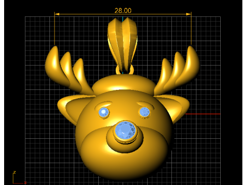 क्रिस्टल नाक रेनडियर पेंडेंट 3D प्रिंट मॉडल