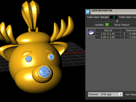 क्रिस्टल नाक रेनडियर पेंडेंट 3D प्रिंट मॉडल