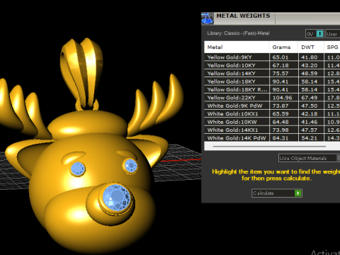 क्रिस्टल नाक रेनडियर पेंडेंट 3D प्रिंट मॉडल
