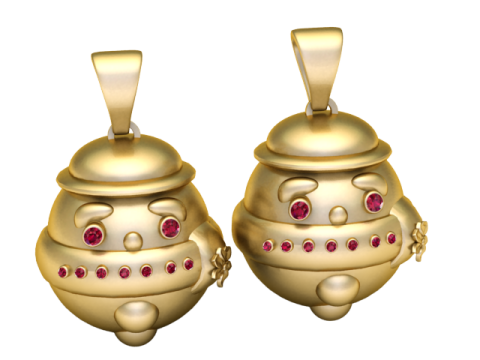 轨道机器人吊坠 3D 打印模型