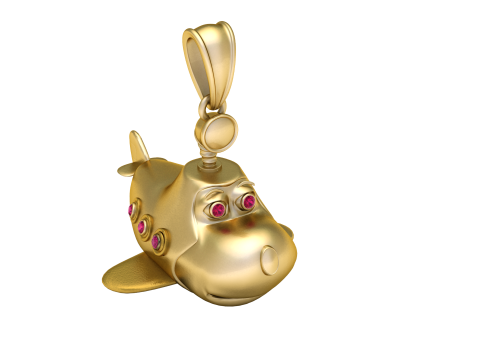 スカイバディ飛行機ペンダント 3Dプリントモデル