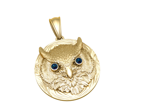 Majestic Owl Medallion Pendant 3D Print Model