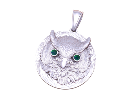 Majestic Owl Medallion Pendant 3D Print Model