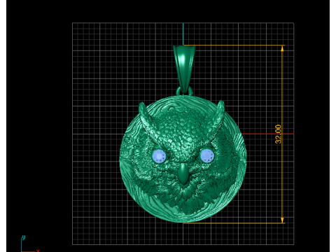 Majestic Owl Medallion Pendant 3D Print Model