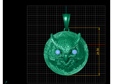 Majestic Owl Medallion Pendant 3D Print Model